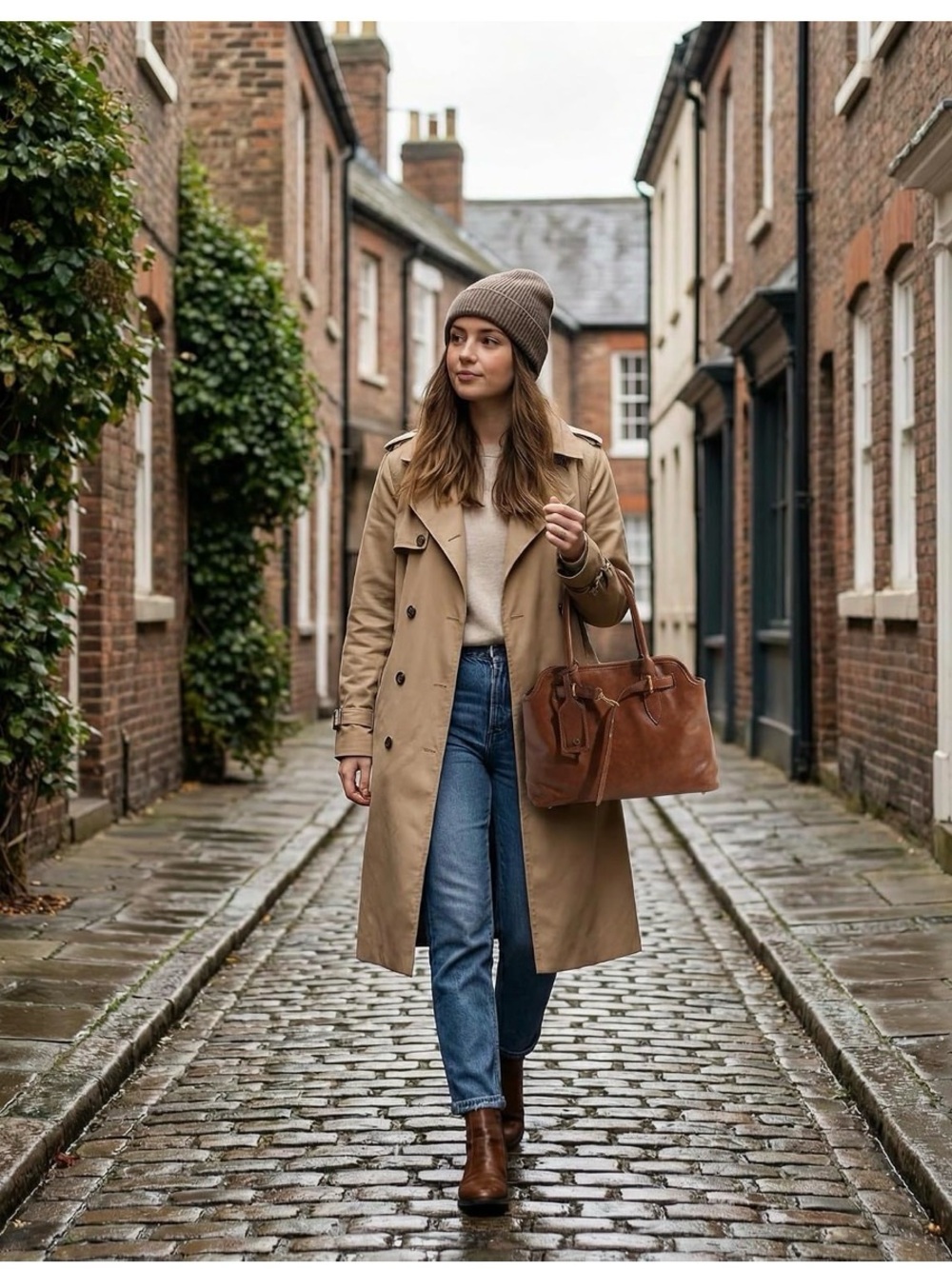 Classic Brown Leather Shoulder Bag